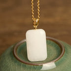 Fortune Jewel Hetian Jade Silver Prosperity Necklace Pendant