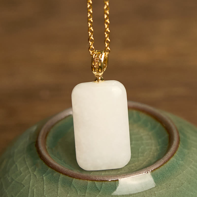 Fortune Jewel Hetian Jade Silver Prosperity Necklace Pendant