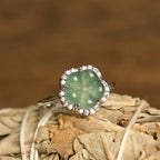 Fortune Jewel Jade Alloy Flower Ring