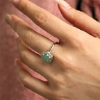 Fortune Jewel Jade Alloy Flower Ring