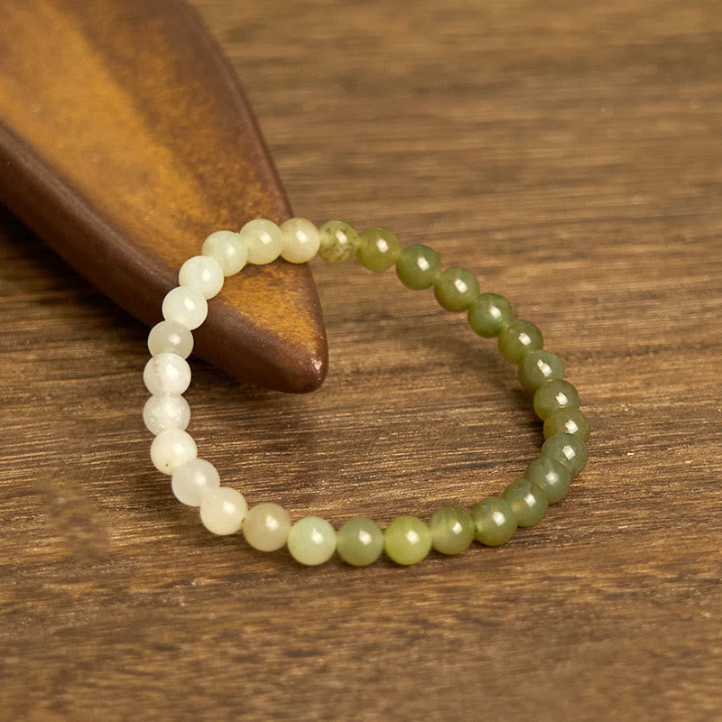 Fortune Jewel Hetian Jade Gradient Color Abundance Bracelet