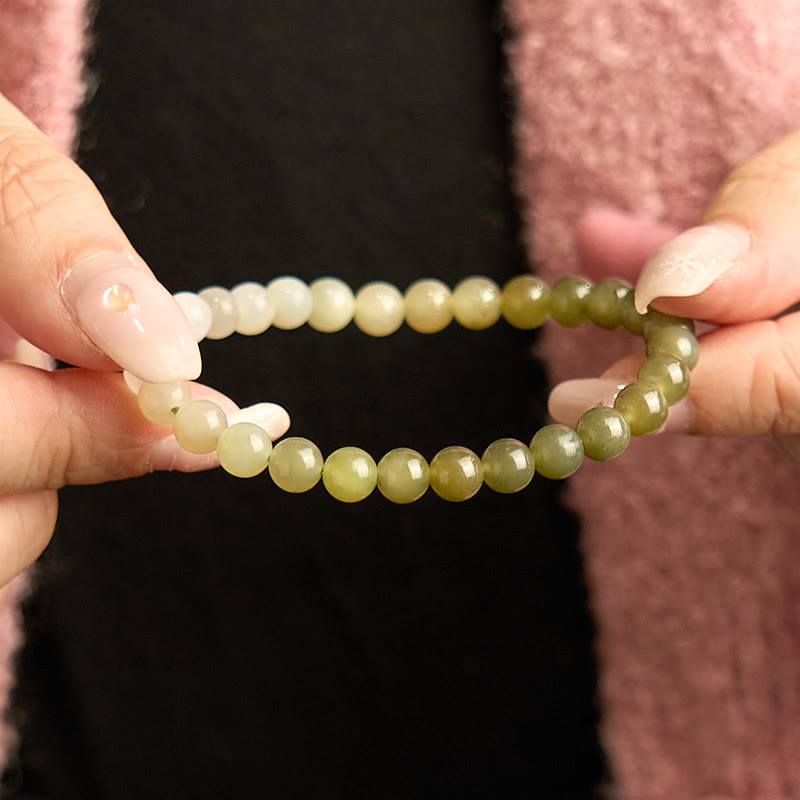 Fortune Jewel Hetian Jade Gradient Color Abundance Bracelet