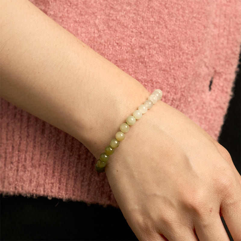 Fortune Jewel Hetian Jade Gradient Color Abundance Bracelet