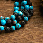 Fortune Jewel Emperor Stone Lava Rock Beads Tassel Happiness Necklaces Pendants