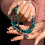 Fortune Jewel 108 Mala Beads Apatite Bead Om The Tree Of Life Lotus Buddha Bracelet Fortune Jewel