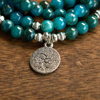Fortune Jewel 108 Mala Beads Apatite Bead Om The Tree Of Life Lotus Buddha Bracelet Fortune Jewel