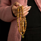 Fortune Jewel 108 Beads Picture Jasper Mala Lotus Courage Bracelet