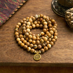 Fortune Jewel 108 Beads Picture Jasper Mala Lotus Courage Bracelet