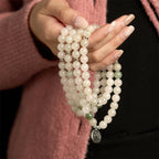 Fortune Jewel 108 Mala Beads Natural Tianshan Jade Lotus Luck Bracelet