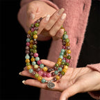 Fortune Jewel 108 Mala Beads Multi-layer Natural Tourmaline Lotus Wisdom Bracelet
