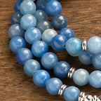 Fortune Jewel 108 Mala Beads Multi-layer Natural Blue Aventurine Lotus Calm Bracelet