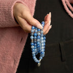 Fortune Jewel 108 Mala Beads Multi-layer Natural Blue Aventurine Lotus Calm Bracelet