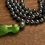 Fortune Jewel 108 Mala Beads Natural Stone Hematite Tassel Powerful Bracelet