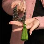 Fortune Jewel 108 Mala Beads Natural Stone Hematite Tassel Powerful Bracelet
