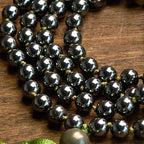 Fortune Jewel 108 Mala Beads Natural Stone Hematite Tassel Powerful Bracelet