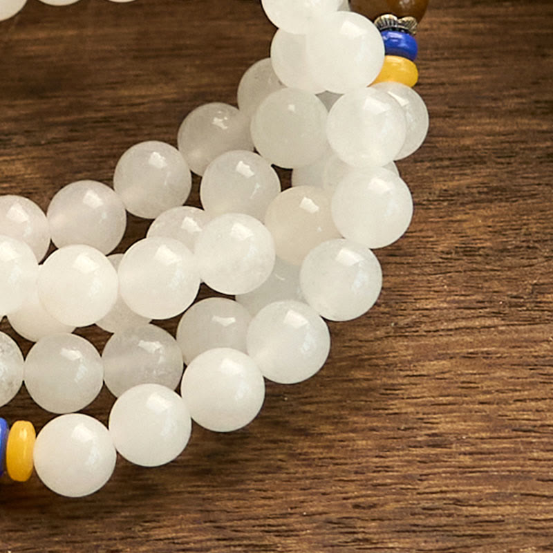 Fortune Jewel 108 Mala Beads Natural Quartzite Wealth Luck Bracelet