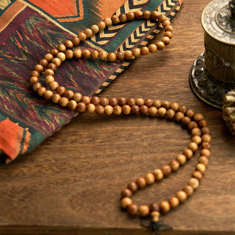 Fortune Jewel 108 Mala Beads Lightning Strike Peach Wood Hand Polishing Protection Bracelet