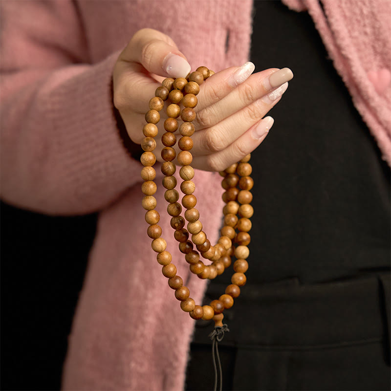 Fortune Jewel 108 Mala Beads Lightning Strike Peach Wood Hand Polishing Protection Bracelet