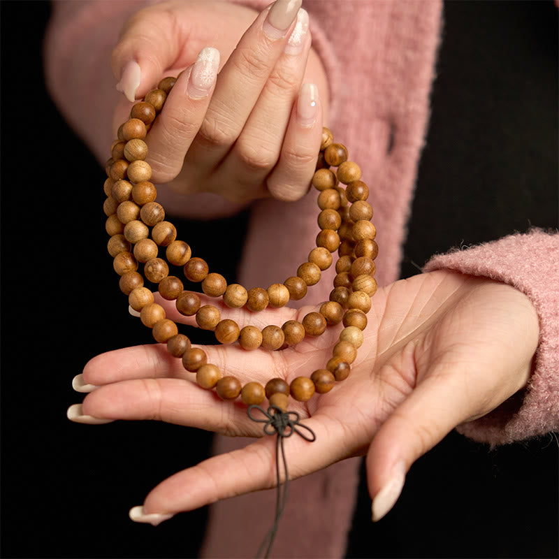 Fortune Jewel 108 Mala Beads Lightning Strike Peach Wood Hand Polishing Protection Bracelet