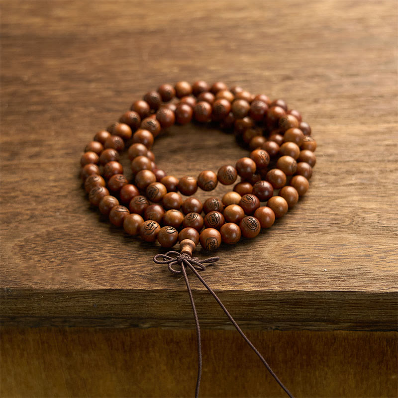 Fortune Jewel 108 Mala Beads Lightning Struck Jujube Wood The Golden Light Mantra Protection Bracelet