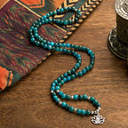 Fortune Jewel 108 Mala Beads Apatite Bead Om The Tree Of Life Lotus Buddha Bracelet Fortune Jewel