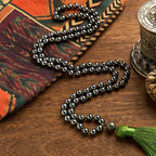 Fortune Jewel 108 Mala Beads Natural Stone Hematite Tassel Powerful Bracelet