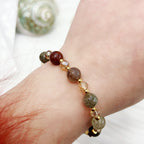Fortune Jewel Natural Colored Rutilated Quartz Amethyst Protection Bracelet