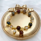 Fortune Jewel Natural Colored Rutilated Quartz Amethyst Protection Bracelet