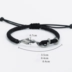 Fortune Jewel 999 Sterling Silver Shark Black Wax Rope Protection Bracelet