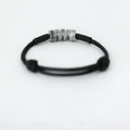 Fortune Jewel 999 Sterling Silver Morse Code Wax Rope Blessing Bracelet