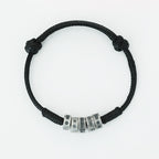 Fortune Jewel 999 Sterling Silver Morse Code Wax Rope Blessing Bracelet