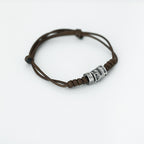 Fortune Jewel 999 Sterling Silver Morse Code Wax Rope Blessing Bracelet