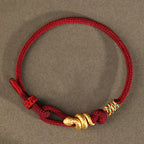 Fortune Jewel 999 Gold Year of the Snake Design Handmade Luck Protection Rope Braided Bracelet