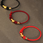 Fortune Jewel 999 Gold Year of the Snake Design Handmade Luck Protection Rope Braided Bracelet