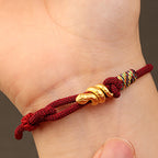 Fortune Jewel 999 Gold Year of the Snake Design Handmade Luck Protection Rope Braided Bracelet