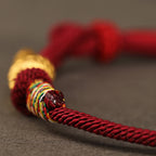 Fortune Jewel 999 Gold Year of the Snake Design Handmade Luck Protection Rope Braided Bracelet