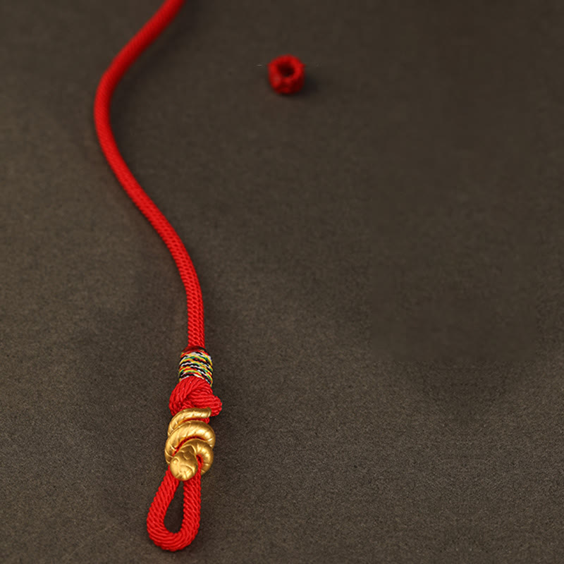 Fortune Jewel 999 Gold Year of the Snake Design Handmade Luck Protection Rope Braided Bracelet