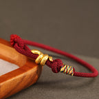 Fortune Jewel 999 Gold Year of the Snake Design Handmade Luck Protection Rope Braided Bracelet