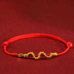 Fortune Jewel 999 Gold Year of the Snake Handmade Luck Strength Braided Bracelet Anklet