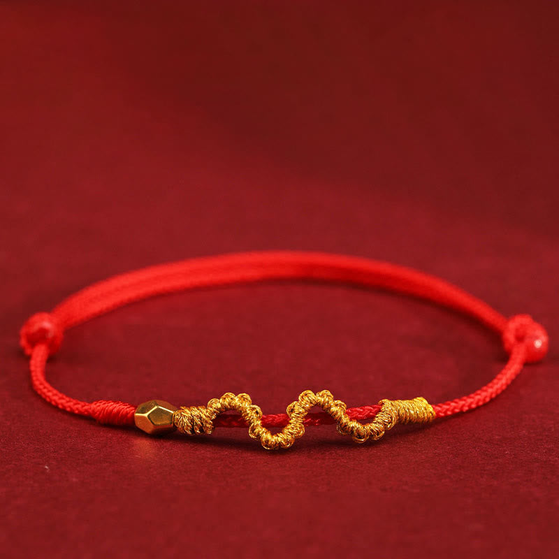 Fortune Jewel 999 Gold Year of the Snake Handmade Luck Strength Braided Bracelet Anklet
