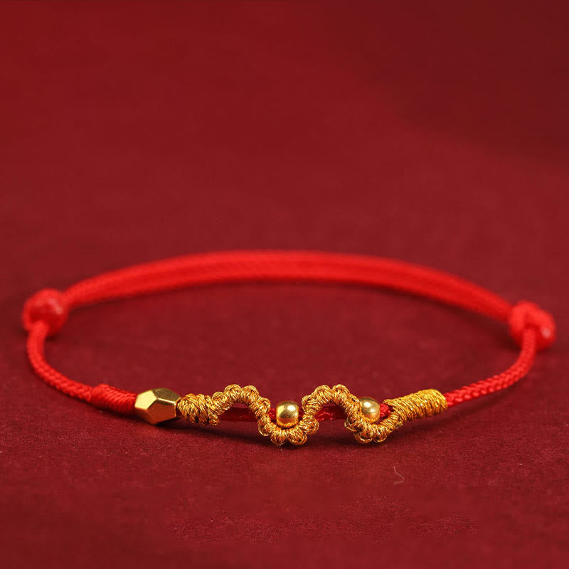 Fortune Jewel 999 Gold Year of the Snake Handmade Luck Strength Braided Bracelet Anklet