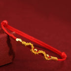 Fortune Jewel 999 Gold Year of the Snake Handmade Luck Strength Braided Bracelet Anklet