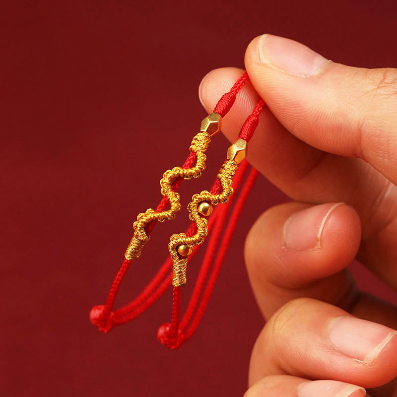 Fortune Jewel 999 Gold Year of the Snake Handmade Luck Strength Braided Bracelet Anklet