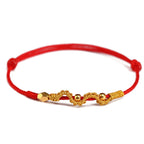 Fortune Jewel 999 Gold Year of the Snake Handmade Luck Strength Braided Bracelet Anklet