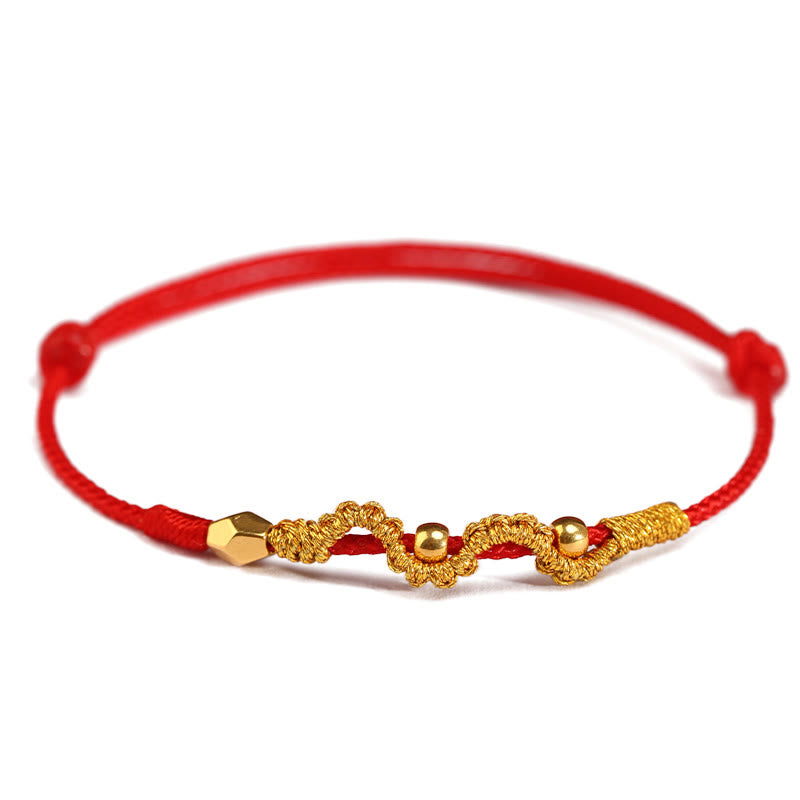 Fortune Jewel 999 Gold Year of the Snake Handmade Luck Strength Braided Bracelet Anklet