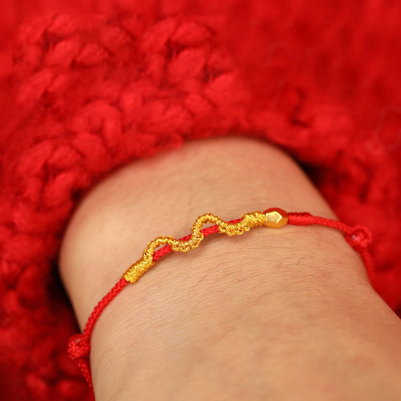 Fortune Jewel 999 Gold Year of the Snake Handmade Luck Strength Braided Bracelet Anklet
