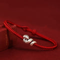 Fortune Jewel 999 Sterling Silver Year of the Snake Handmade Copper Coin Protection Braided Bracelet