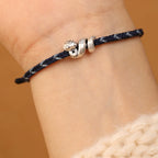 Fortune Jewel 999 Sterling Silver Year of the Snake Handmade Copper Coin Protection Braided Bracelet