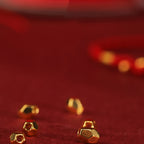 Fortune Jewel 999 Gold Year of the Snake Mini Gold Bead Handmade Luck Protection Braided Bracelet