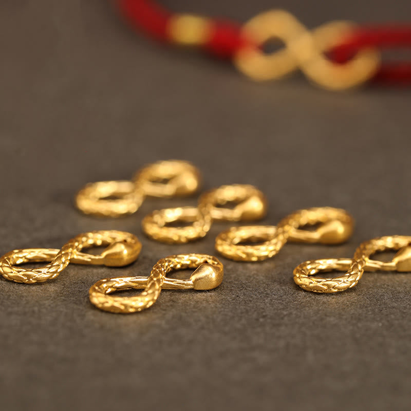 Fortune Jewel 999 Gold Year of the Snake Eternal Endless Knot Infinity Handmade Luck Bracelet